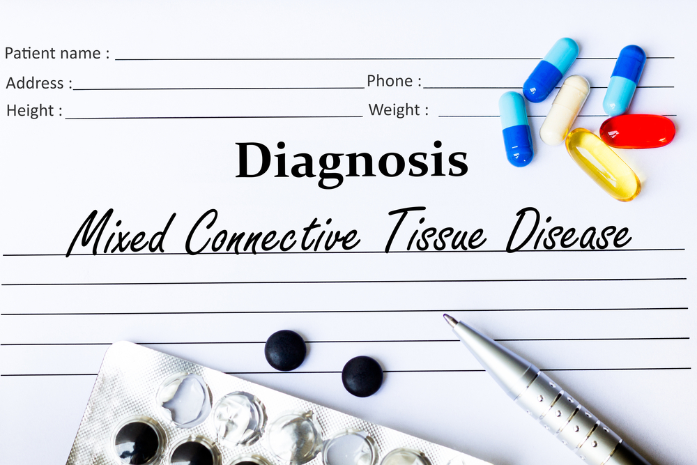 The diagnosis mixed connective tissue disease written on a piece of paper 